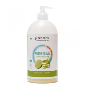 Shampoing Bio Benecos Escapade fraîcheur Citron Vert Aloe Vera 950ml