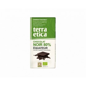 Chocolat Noir Bio 80% de cacao Equateur Terra Etica 100g 