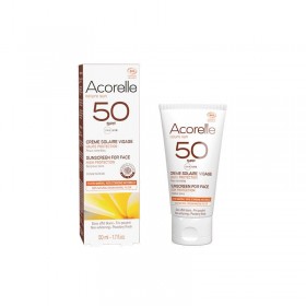 Crème protection solaire bio Haute protection SPF 50 Peau sensible Acorelle 50ml