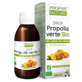 Sirop Propolis verte Bio Miel - Citron - Pin - Orange PROPOS NATURE 200ml