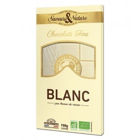 Tablette de chocolat de chocolat blanc bio 100g Saveurs & Nature