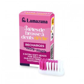 Recharge 3 têtes extra souple pour brosse à dents Lamazuna