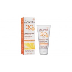 Crème solaire bio teintée Haute protection SPF 30 Acorelle 50ml