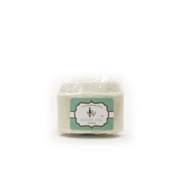 Recharge déodorant en stick format mini rechargeable douceur sans bicarbonate Les savons de Joya 25g