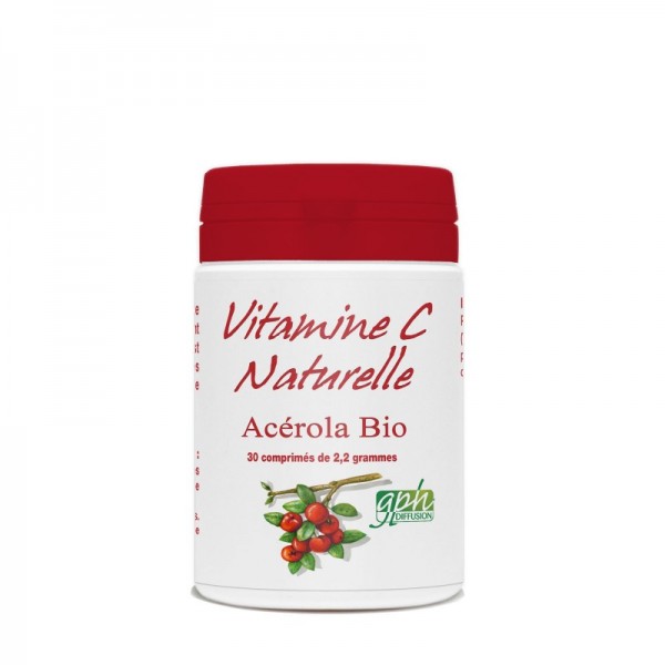 Vitamine C naturelle Acérola Bio 30 comprimés de 2,2g Gph Diffusion
